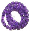 50 6x6mm Violet Crackle Cube Beads